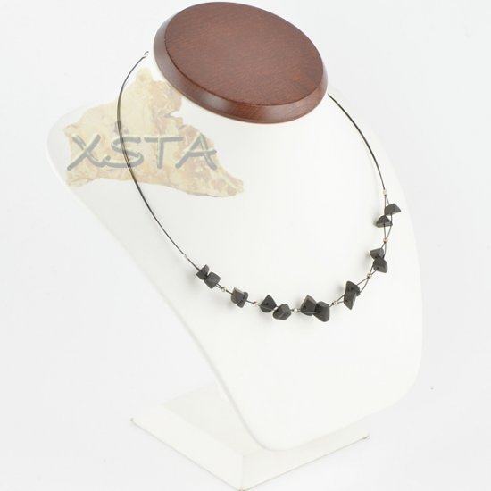 Amber necklace Black Raw 